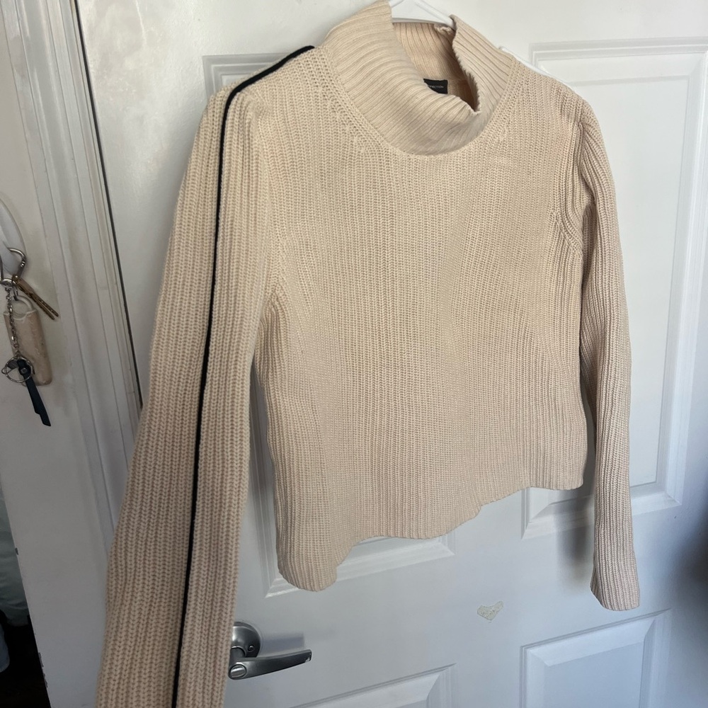 Cream Ribbed Knit Sweater - Picture 2 of 3